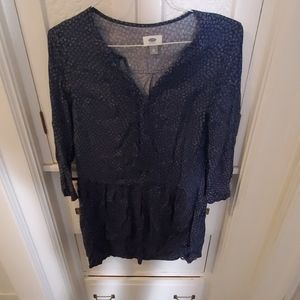 Navy blue with small floral print mini